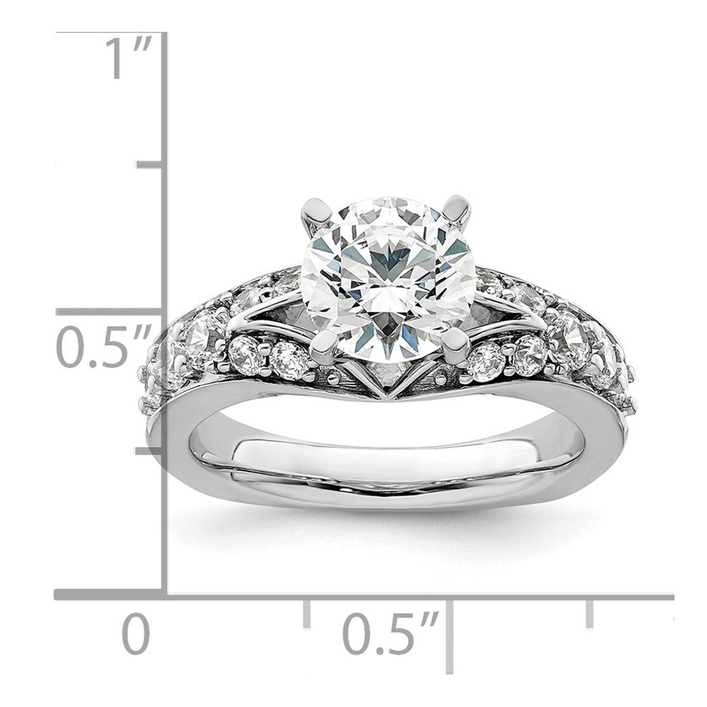 14K Weißgold 0,625 ct. Laborgezüchteter Diamant VS/SI+ G+ 1,5 ct. Mittelstein Rund Gemeinsame Krappenfassung Verlobungsring