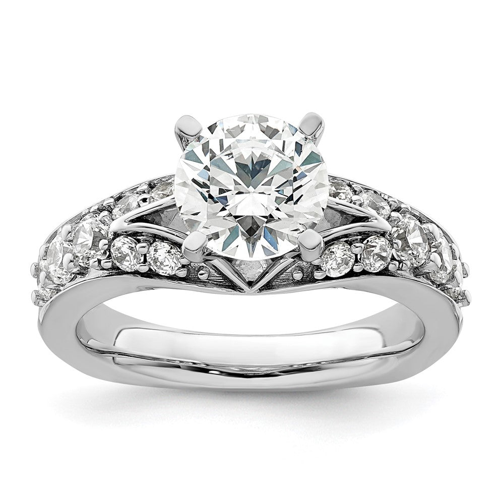 14K Weißgold 0,625 ct. Laborgezüchteter Diamant VS/SI+ G+ 1,5 ct. Mittelstein Rund Gemeinsame Krappenfassung Verlobungsring