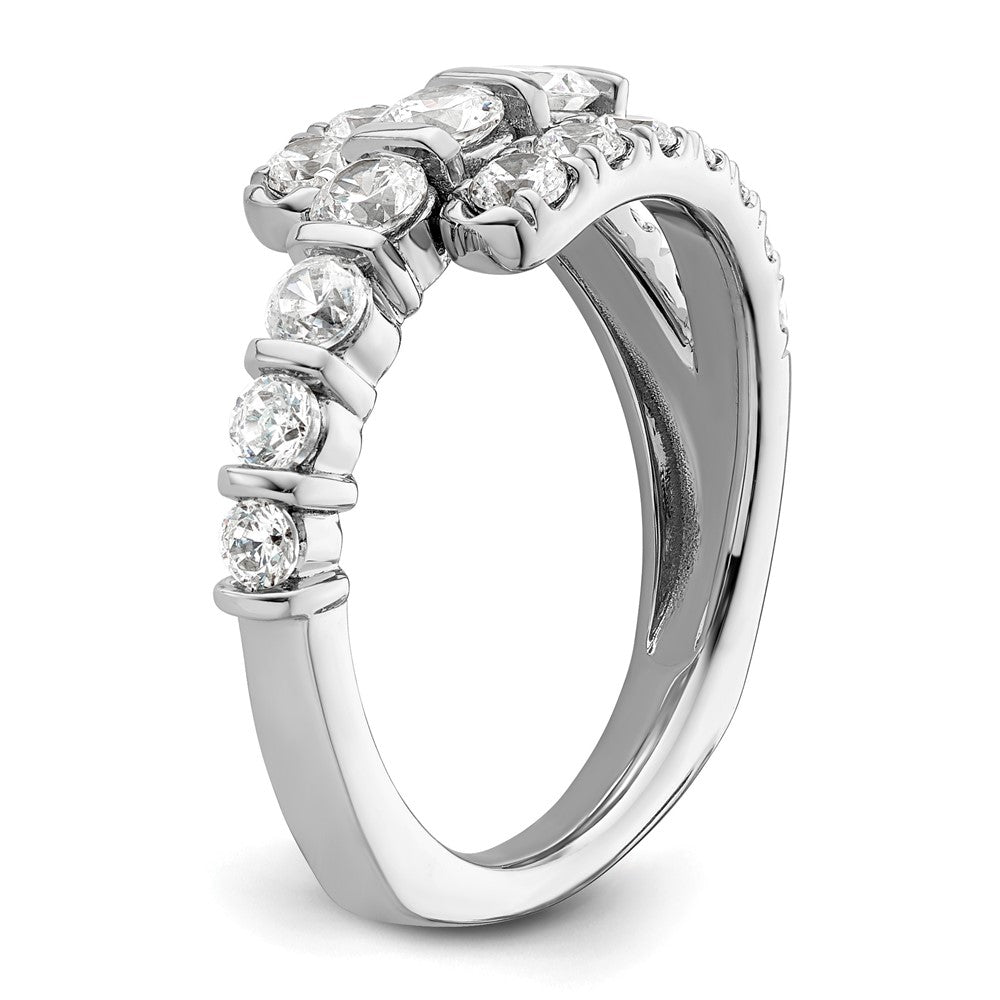 14K Weißgold Modering mit 1,375 ct. im Labor gezüchteten Diamanten, VS/SI+ G+
