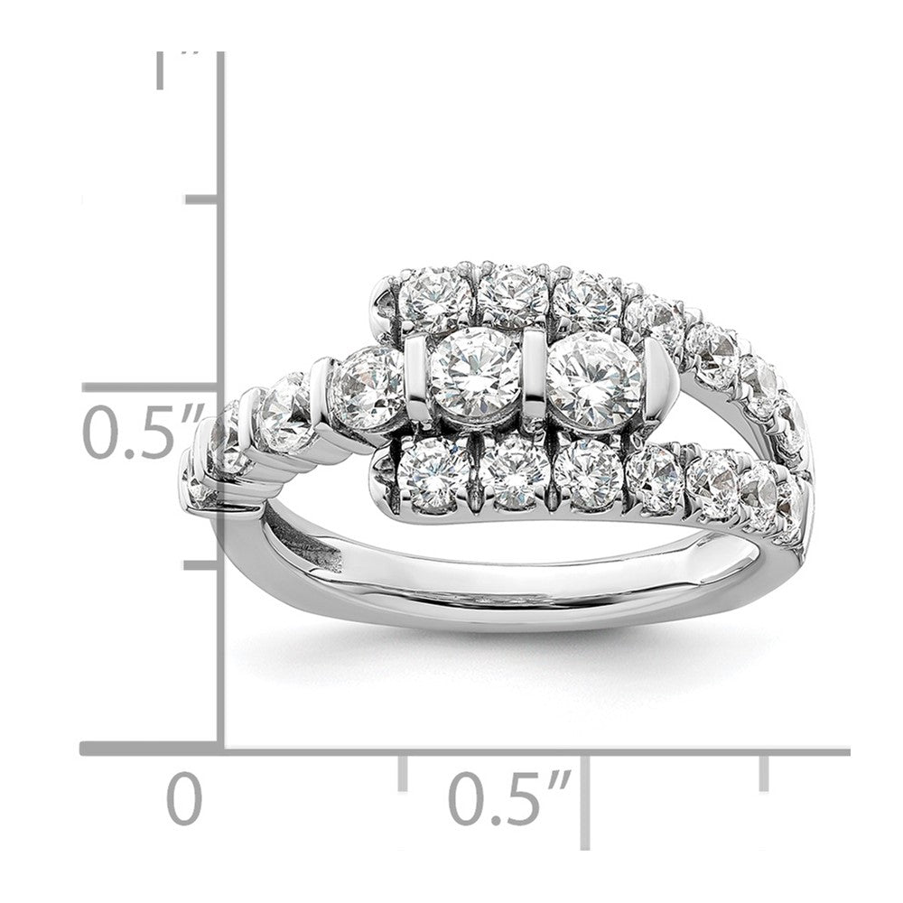 14K Weißgold Modering mit 1,375 ct. im Labor gezüchteten Diamanten, VS/SI+ G+