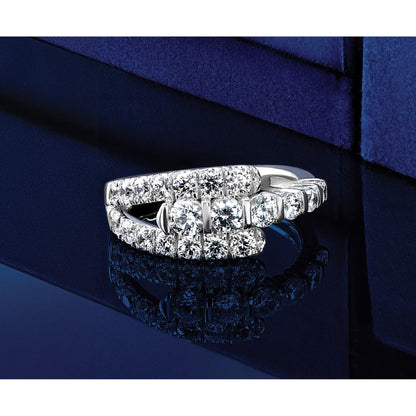 14K Weißgold Modering mit 1,375 ct. im Labor gezüchteten Diamanten, VS/SI+ G+
