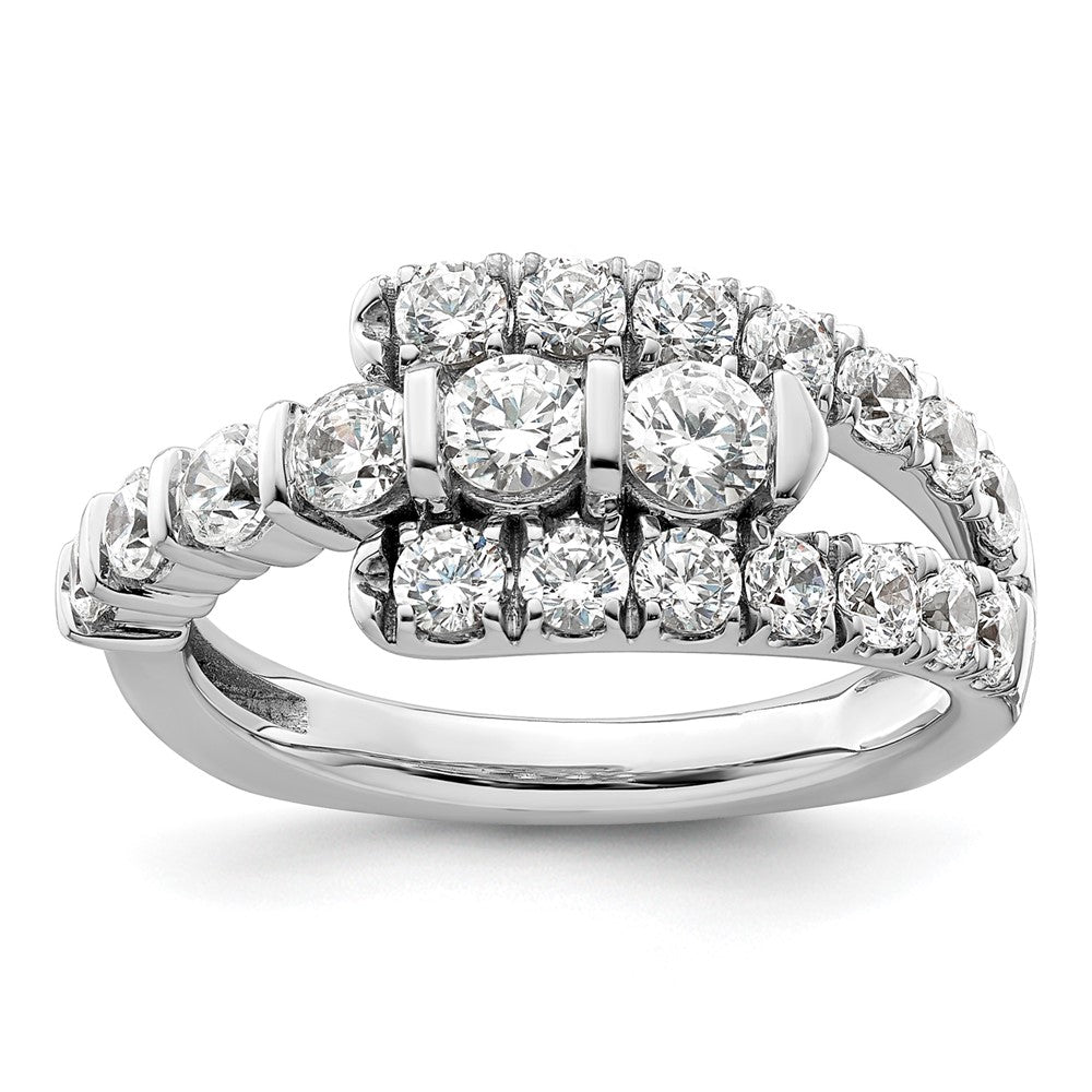 14K Weißgold Modering mit 1,375 ct. im Labor gezüchteten Diamanten, VS/SI+ G+