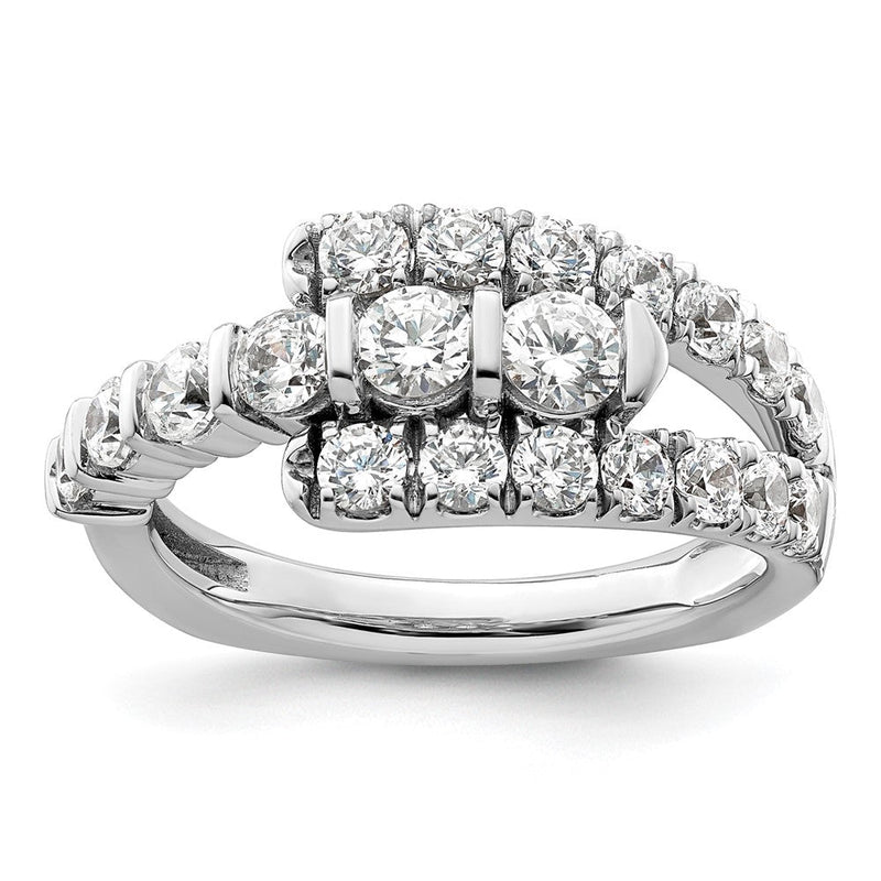 14K Weißgold Modering mit 1,375 ct. im Labor gezüchteten Diamanten, VS/SI+ G+