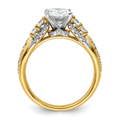 14K Gelbgold Verlobungsring mit 0,625 ct. laborgezüchteten Diamanten VS/SI+ G+ und 1 ct. ovalem Mittelstein
