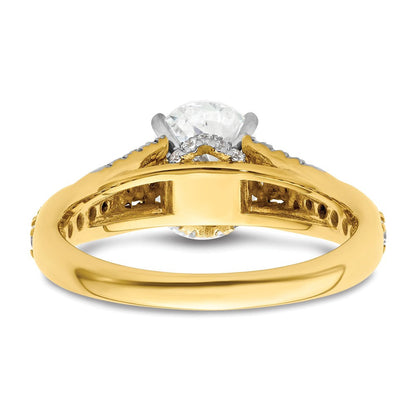 14K Gelbgold Verlobungsring mit 0,625 ct. laborgezüchteten Diamanten VS/SI+ G+ und 1 ct. ovalem Mittelstein