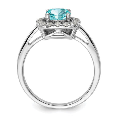 Pure Serenity 14K Weißgold Ring mit 0,25 ct. laborgezüchtetem Diamant VS/SI+ G+ und Halo laborgezüchtetem Paraiba