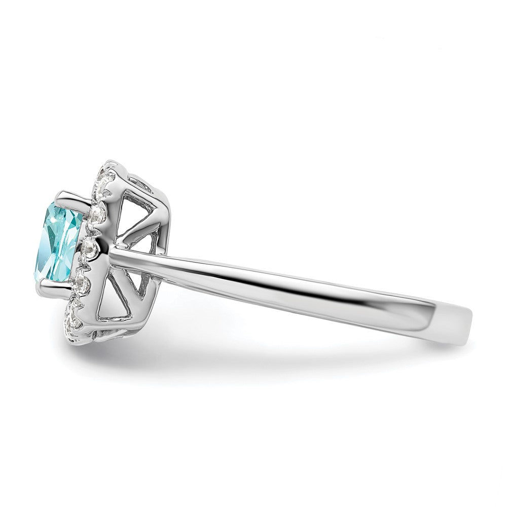 Pure Serenity 14K Weißgold Ring mit 0,25 ct. laborgezüchtetem Diamant VS/SI+ G+ und Halo laborgezüchtetem Paraiba
