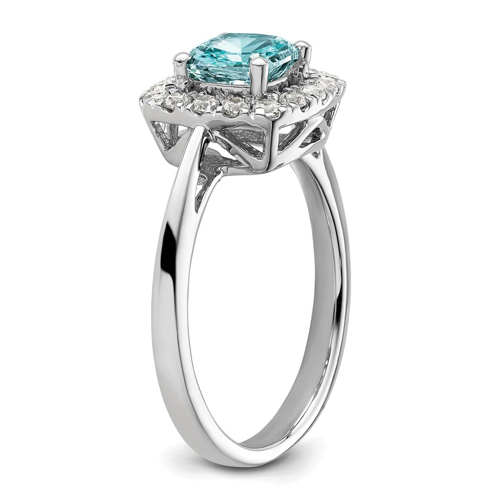 Pure Serenity 14K Weißgold Ring mit 0,25 ct. laborgezüchtetem Diamant VS/SI+ G+ und Halo laborgezüchtetem Paraiba