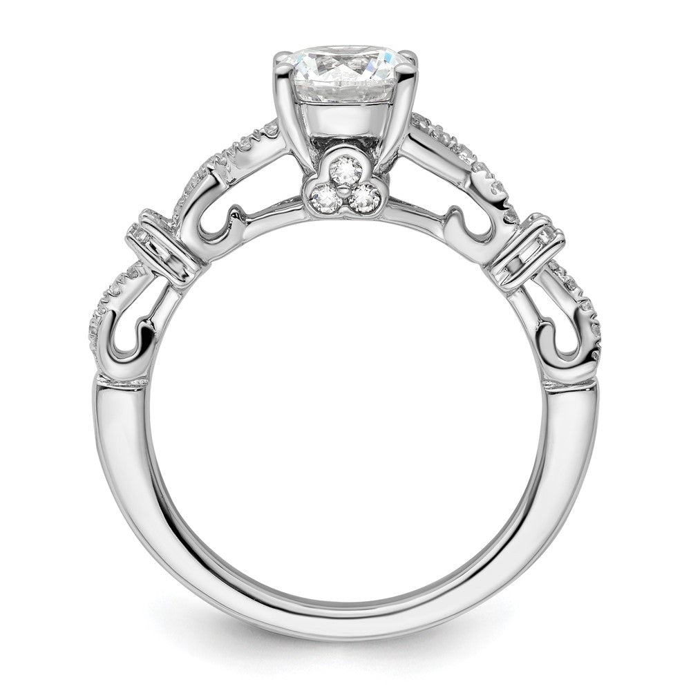 14K Weißgold 0,25 ct. laborgezüchteter Diamant VS/SI+ G+ 1 ct. Mittelstein Rund Bypass Verlobungsring