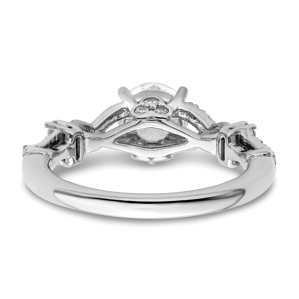 14K Weißgold 0,25 ct. laborgezüchteter Diamant VS/SI+ G+ 1 ct. Mittelstein Rund Bypass Verlobungsring