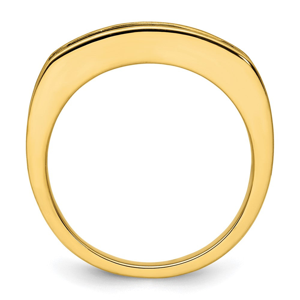 14K Gelbgold Ring mit Schwarzrhodinierung und 1 ct. im Labor gezüchtetem Diamant VS/SI+ G+ für Herren