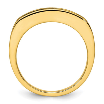 14K Gelbgold Ring mit Schwarzrhodinierung und 1 ct. im Labor gezüchtetem Diamant VS/SI+ G+ für Herren