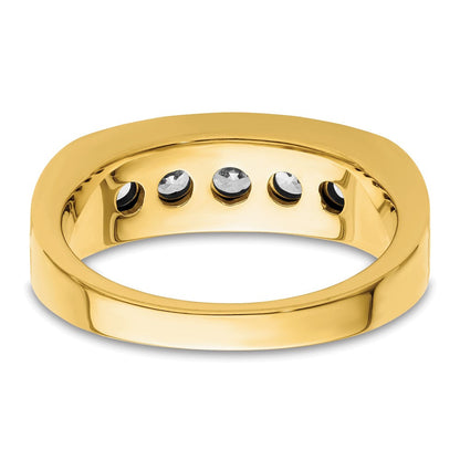 14K Gelbgold Ring mit Schwarzrhodinierung und 1 ct. im Labor gezüchtetem Diamant VS/SI+ G+ für Herren
