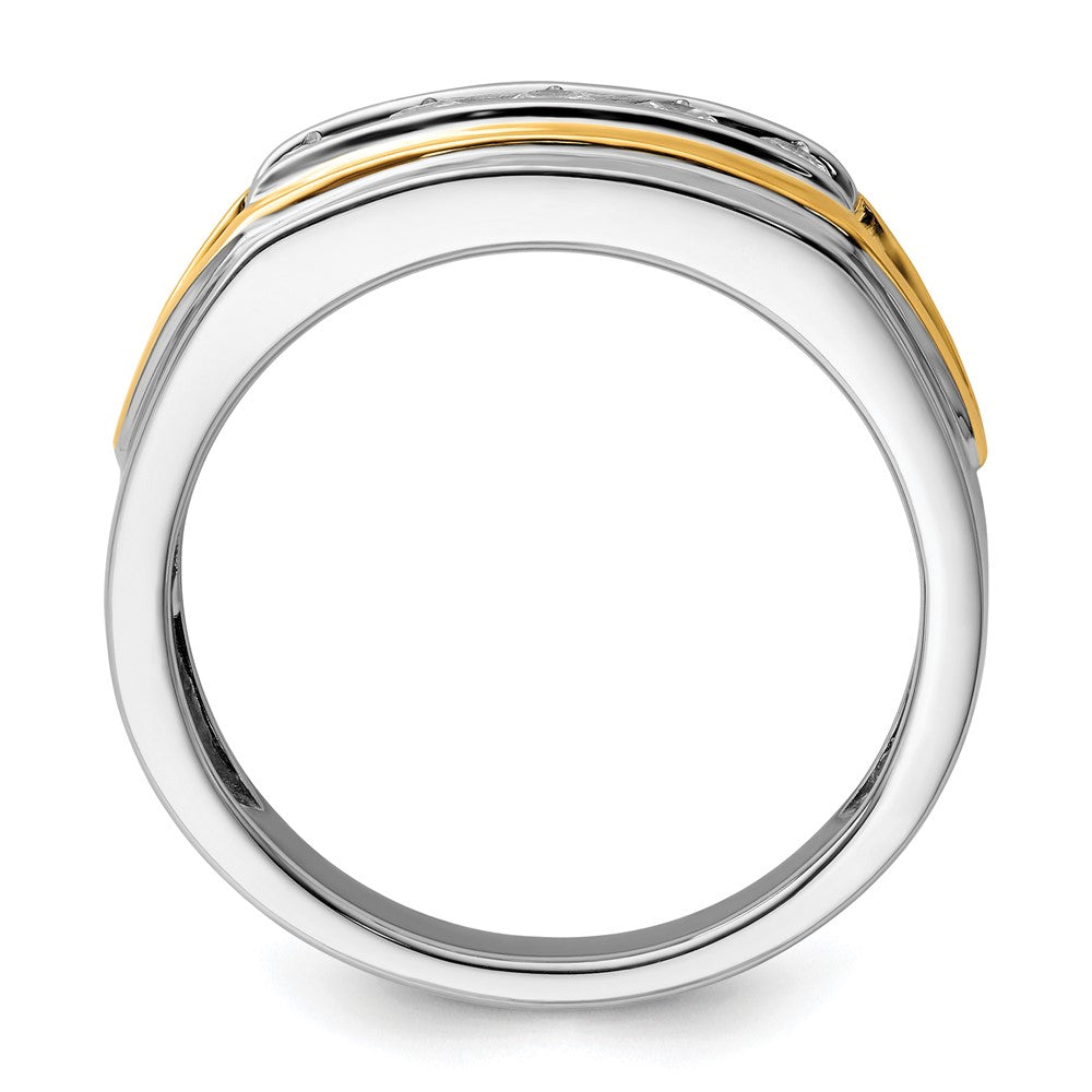 14K Bicolor Weißgold 0,5 ct. Laborgezüchteter Diamant VS/SI+ G+ Fünf-Steine-Herrenring