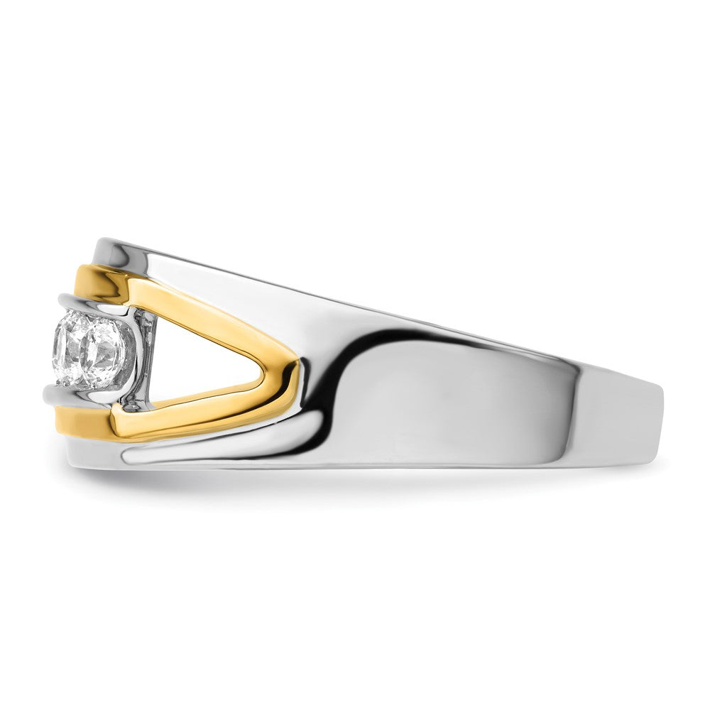 14K Bicolor Weißgold 0,5 ct. Laborgezüchteter Diamant VS/SI+ G+ Fünf-Steine-Herrenring