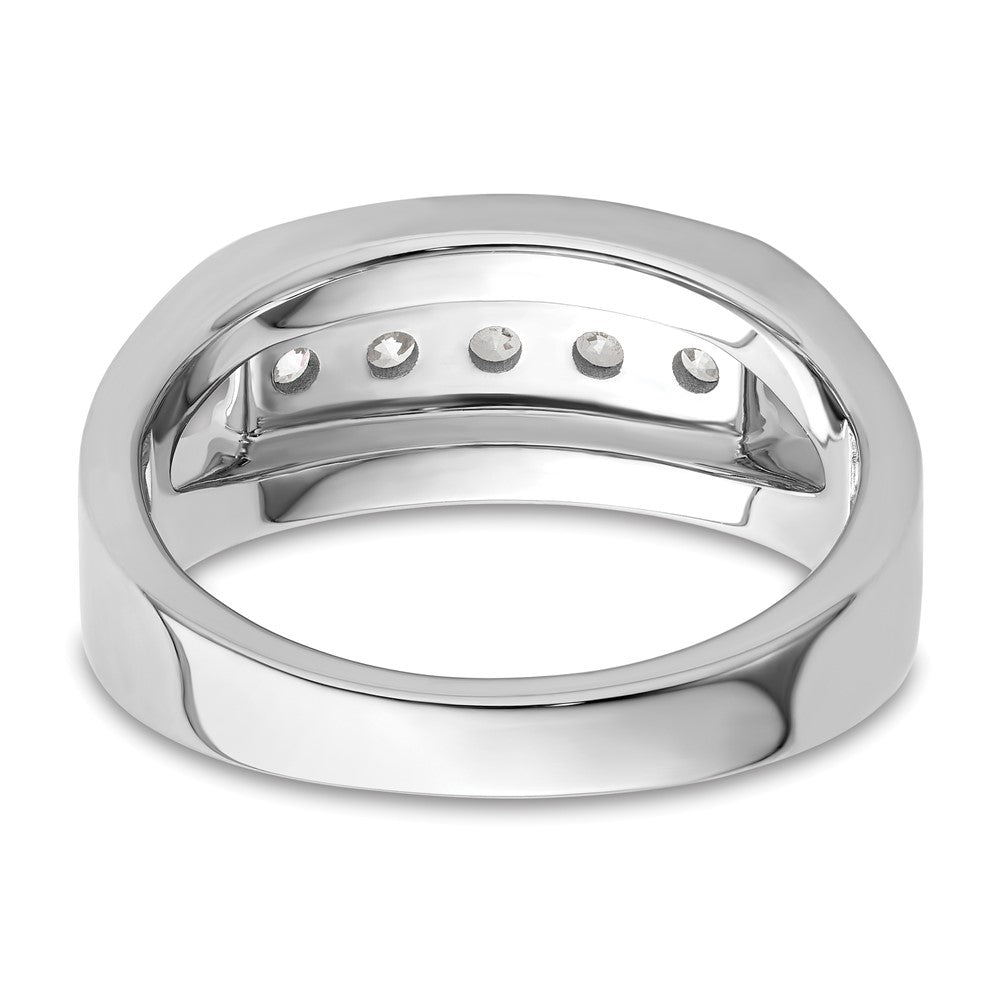14K Bicolor Weißgold 0,5 ct. Laborgezüchteter Diamant VS/SI+ G+ Fünf-Steine-Herrenring