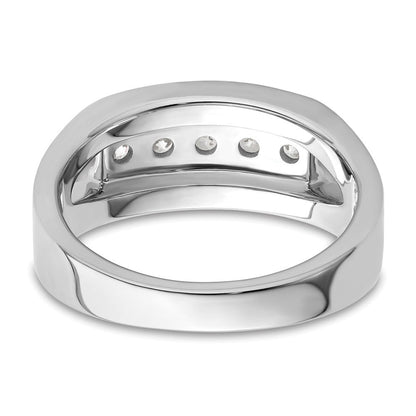 14K Bicolor Weißgold 0,5 ct. Laborgezüchteter Diamant VS/SI+ G+ Fünf-Steine-Herrenring
