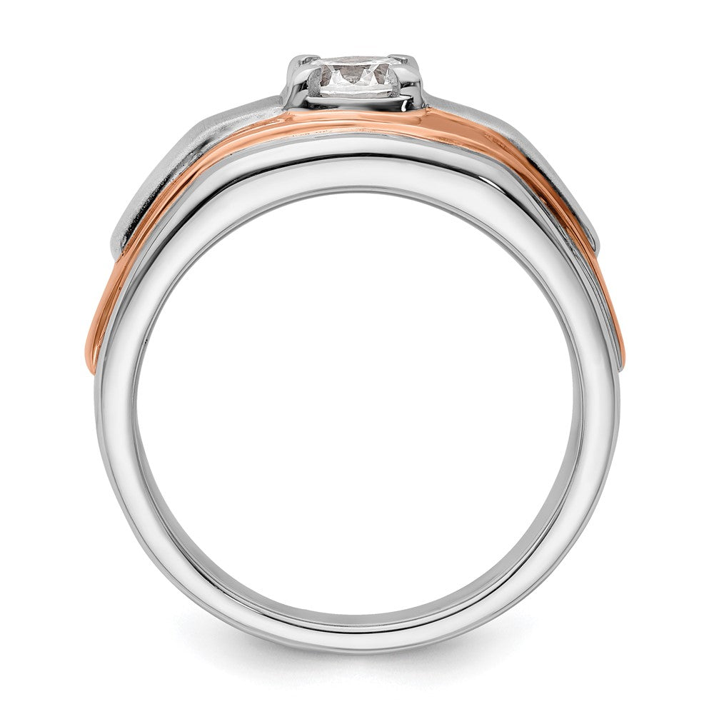 14K Bicolor Herrenring mit Labordiamanten VS/SI+ G+