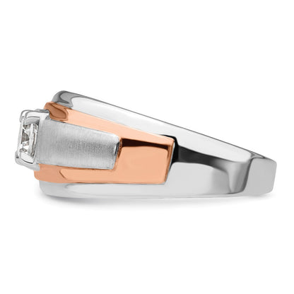 14K Bicolor Herrenring mit Labordiamanten VS/SI+ G+