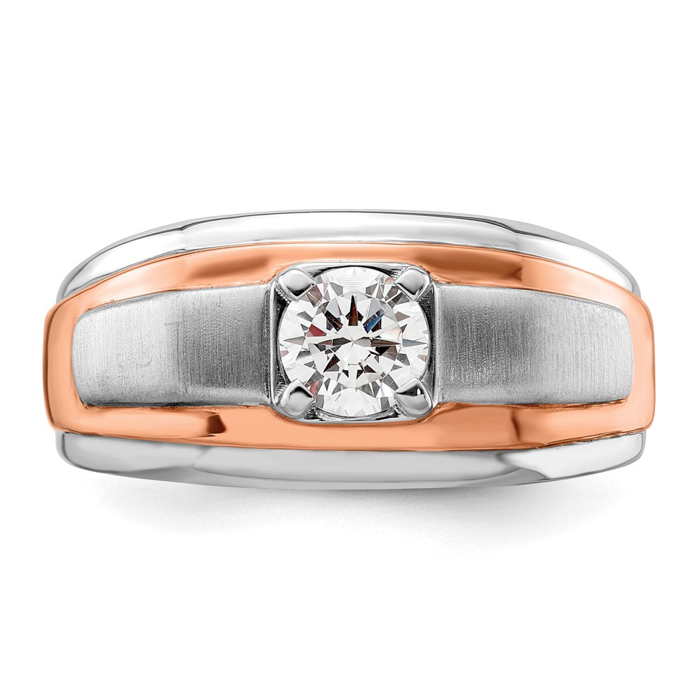 14K Bicolor Herrenring mit Labordiamanten VS/SI+ G+