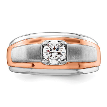 14K Bicolor Herrenring mit Labordiamanten VS/SI+ G+