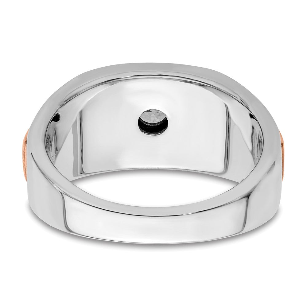 14K Bicolor Herrenring mit Labordiamanten VS/SI+ G+