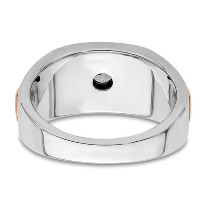14K Bicolor Herrenring mit Labordiamanten VS/SI+ G+