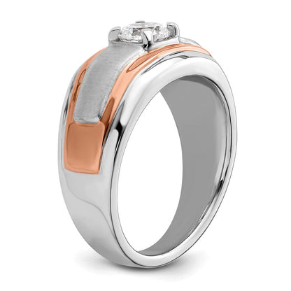 14K Bicolor Herrenring mit Labordiamanten VS/SI+ G+