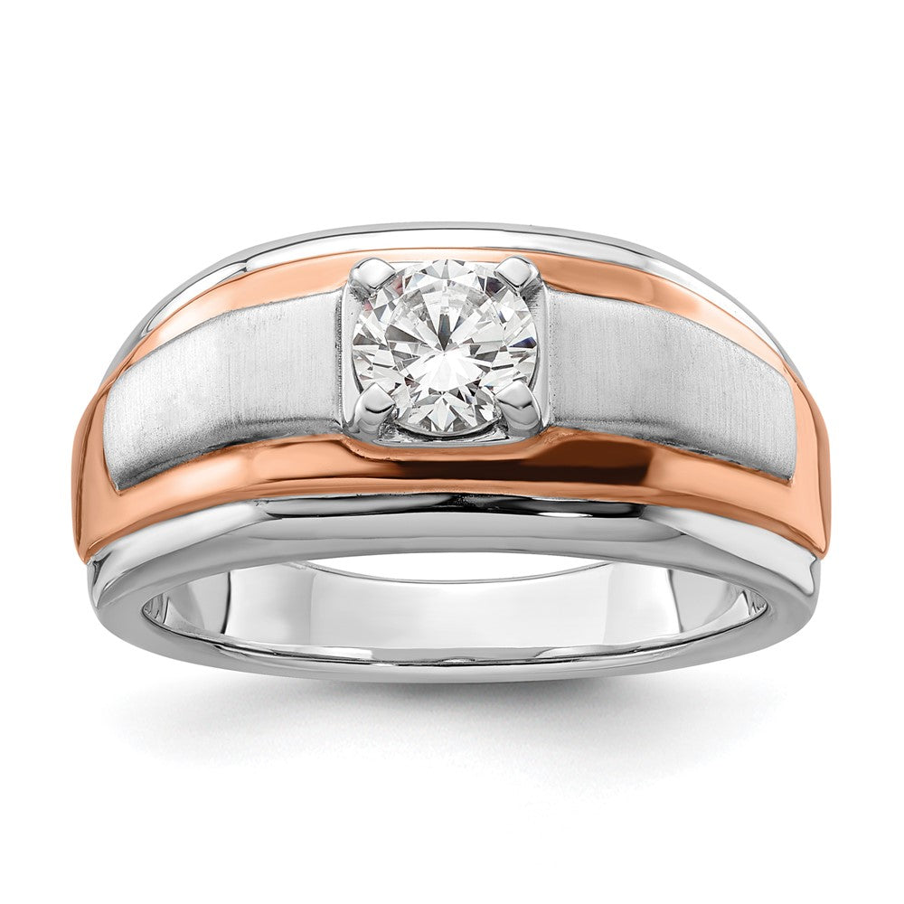 14K Bicolor Herrenring mit Labordiamanten VS/SI+ G+