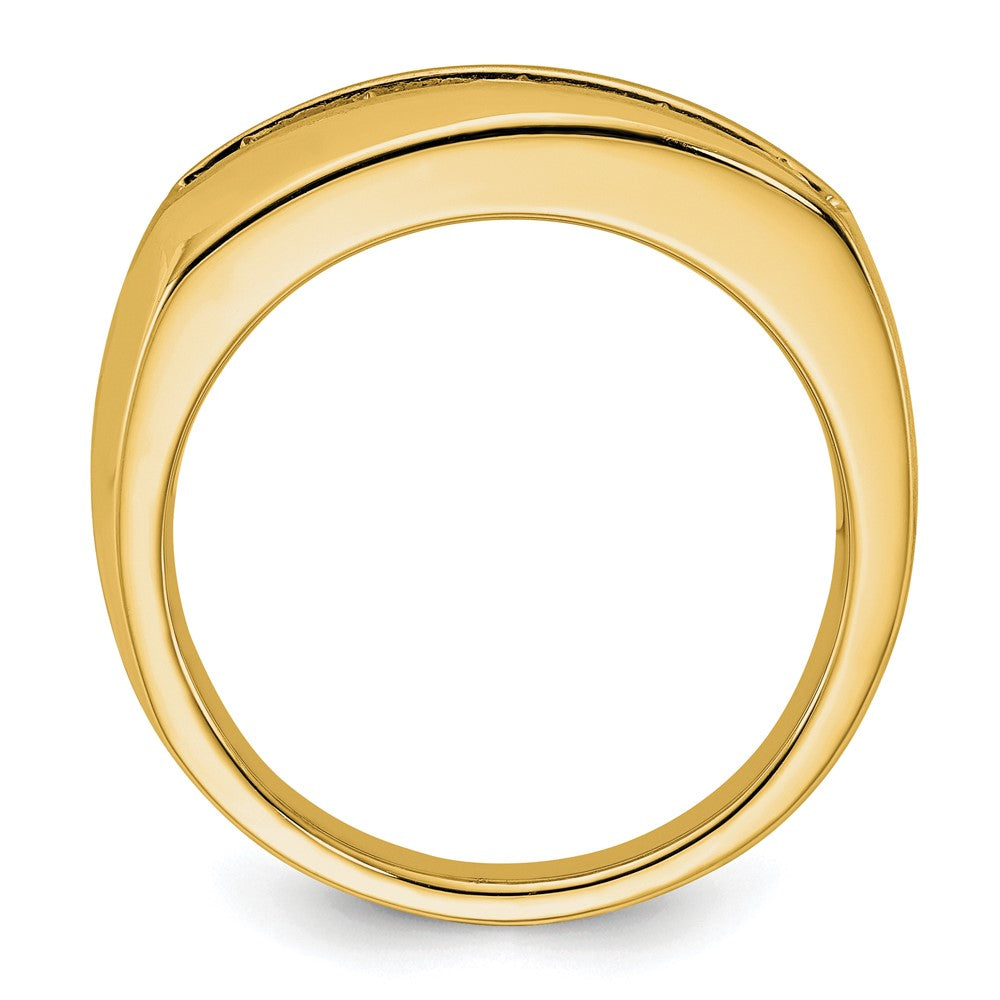 10K-Gelbgold-Herrenring mit 1 ct. im Labor gezüchteten Diamanten VS/SI+ G+, Fünf-Stein