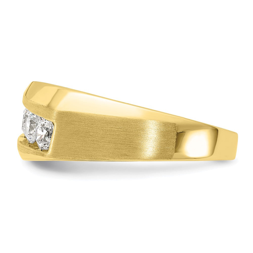 10K-Gelbgold-Herrenring mit 1 ct. im Labor gezüchteten Diamanten VS/SI+ G+, Fünf-Stein