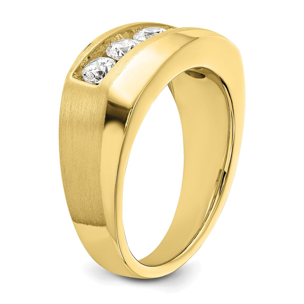 10K-Gelbgold-Herrenring mit 1 ct. im Labor gezüchteten Diamanten VS/SI+ G+, Fünf-Stein