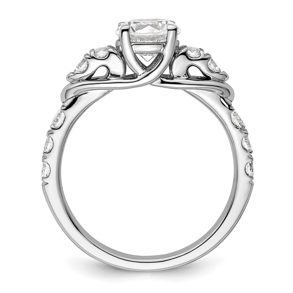 14K Weißgold Verlobungsring mit 0,625 ct. Labor gezüchteten Diamanten VS/SI+ G+, 1 ct. rundem Center-Diamanten, Shared-Prong-Fassung