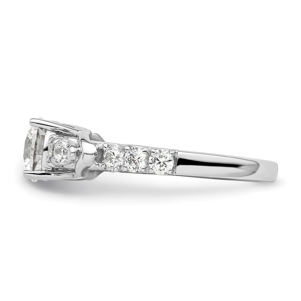 14K Weißgold Verlobungsring mit 0,625 ct. Labor gezüchteten Diamanten VS/SI+ G+, 1 ct. rundem Center-Diamanten, Shared-Prong-Fassung