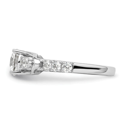 14K Weißgold Verlobungsring mit 0,625 ct. Labor gezüchteten Diamanten VS/SI+ G+, 1 ct. rundem Center-Diamanten, Shared-Prong-Fassung