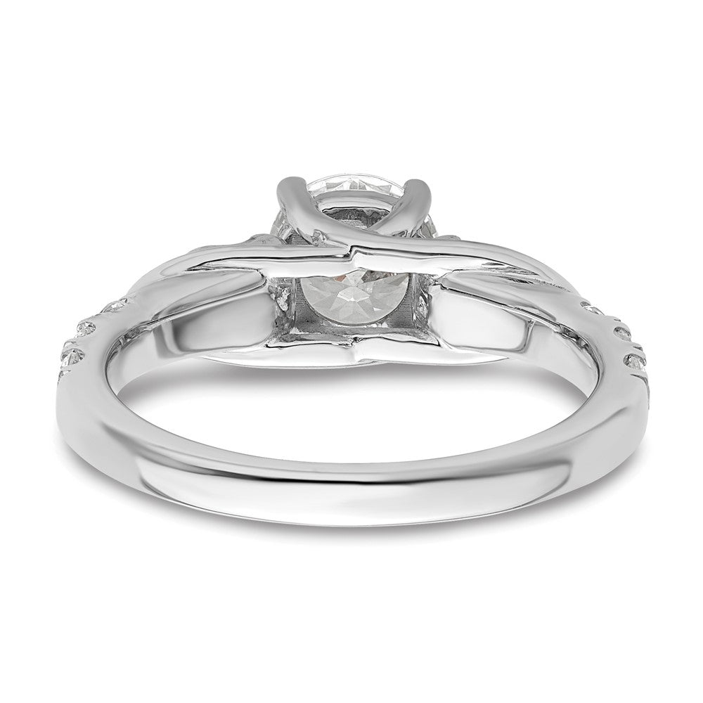 14K Weißgold Verlobungsring mit 0,625 ct. Labor gezüchteten Diamanten VS/SI+ G+, 1 ct. rundem Center-Diamanten, Shared-Prong-Fassung