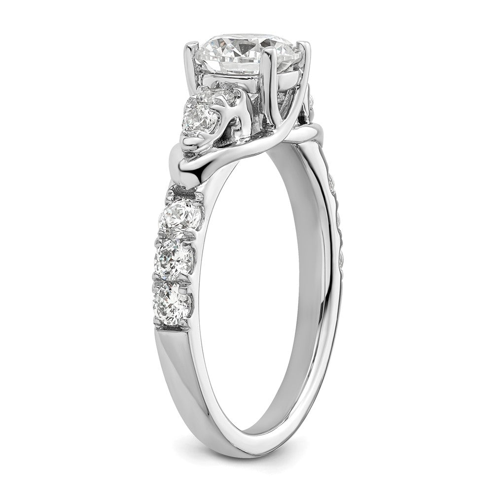 14K Weißgold Verlobungsring mit 0,625 ct. Labor gezüchteten Diamanten VS/SI+ G+, 1 ct. rundem Center-Diamanten, Shared-Prong-Fassung