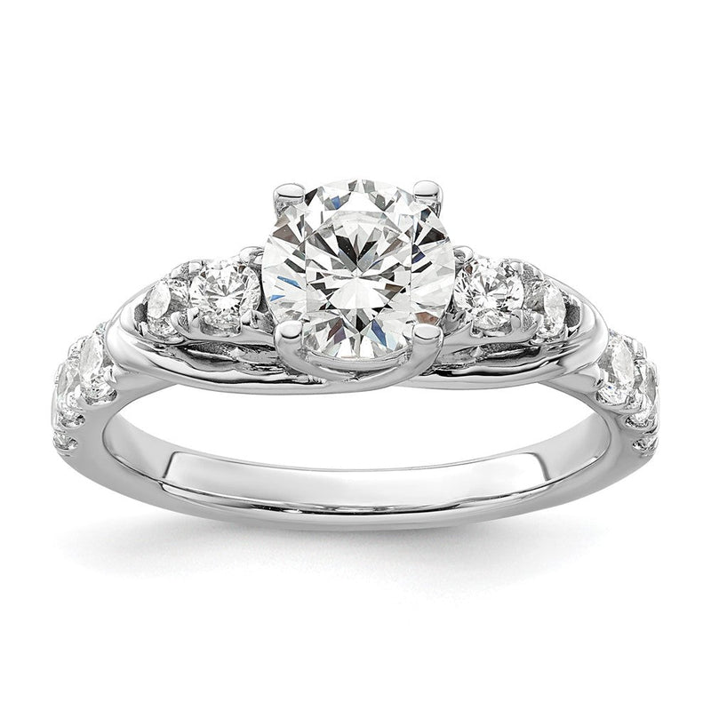 14K Weißgold Verlobungsring mit 0,625 ct. Labor gezüchteten Diamanten VS/SI+ G+, 1 ct. rundem Center-Diamanten, Shared-Prong-Fassung
