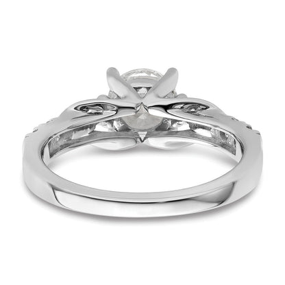 14K Weißgold Verlobungsring mit rundem, 1 ct. großem, im Labor gezüchtetem Diamanten in der Mitte, VS/SI+ G+, in Shared-Prong-Fassung, Gesamtgewicht 0,33 ct
