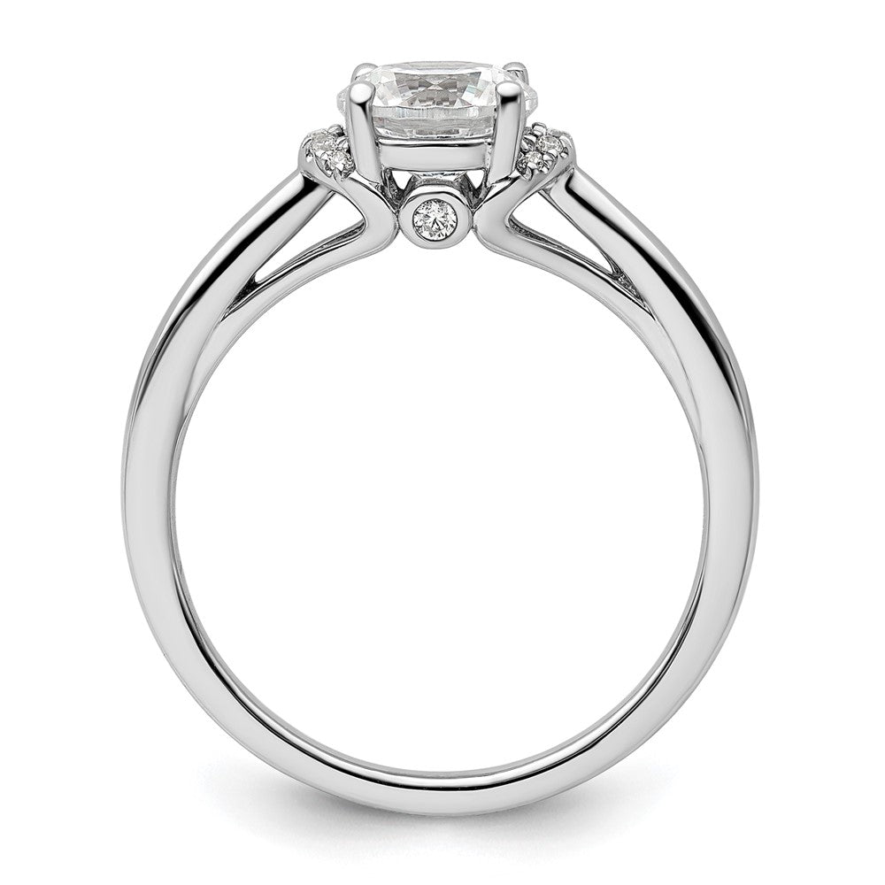 14K Weißgold 0,05 ct. Labor-gezüchteter Diamant VS/SI+ G+ 1 ct. Center Rund-Solitär-Verlobungsring