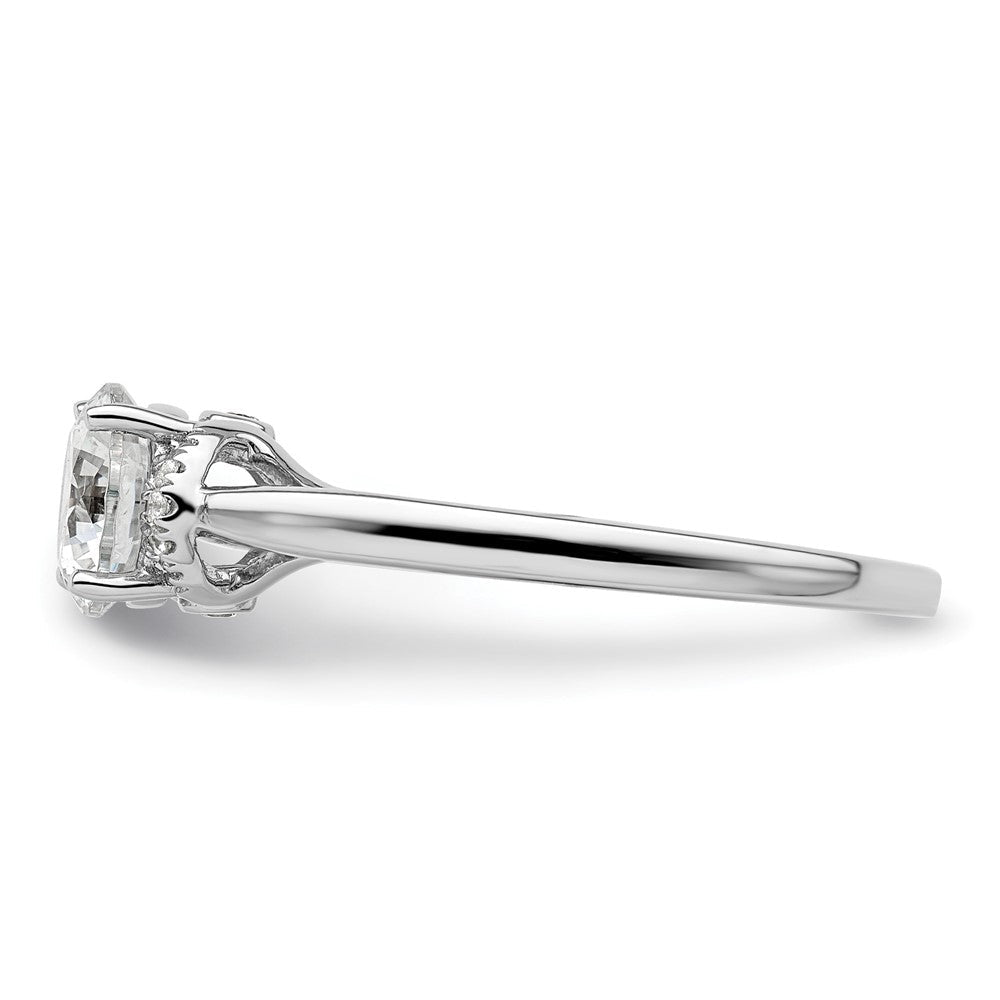 14K Weißgold 0,05 ct. Labor-gezüchteter Diamant VS/SI+ G+ 1 ct. Center Rund-Solitär-Verlobungsring
