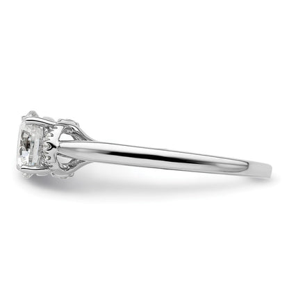 14K Weißgold 0,05 ct. Labor-gezüchteter Diamant VS/SI+ G+ 1 ct. Center Rund-Solitär-Verlobungsring