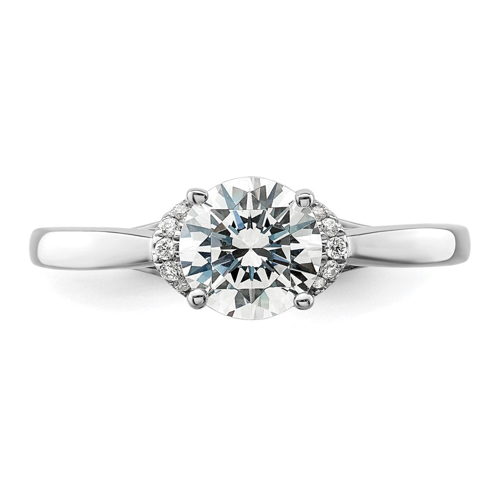 14K Weißgold 0,05 ct. Labor-gezüchteter Diamant VS/SI+ G+ 1 ct. Center Rund-Solitär-Verlobungsring