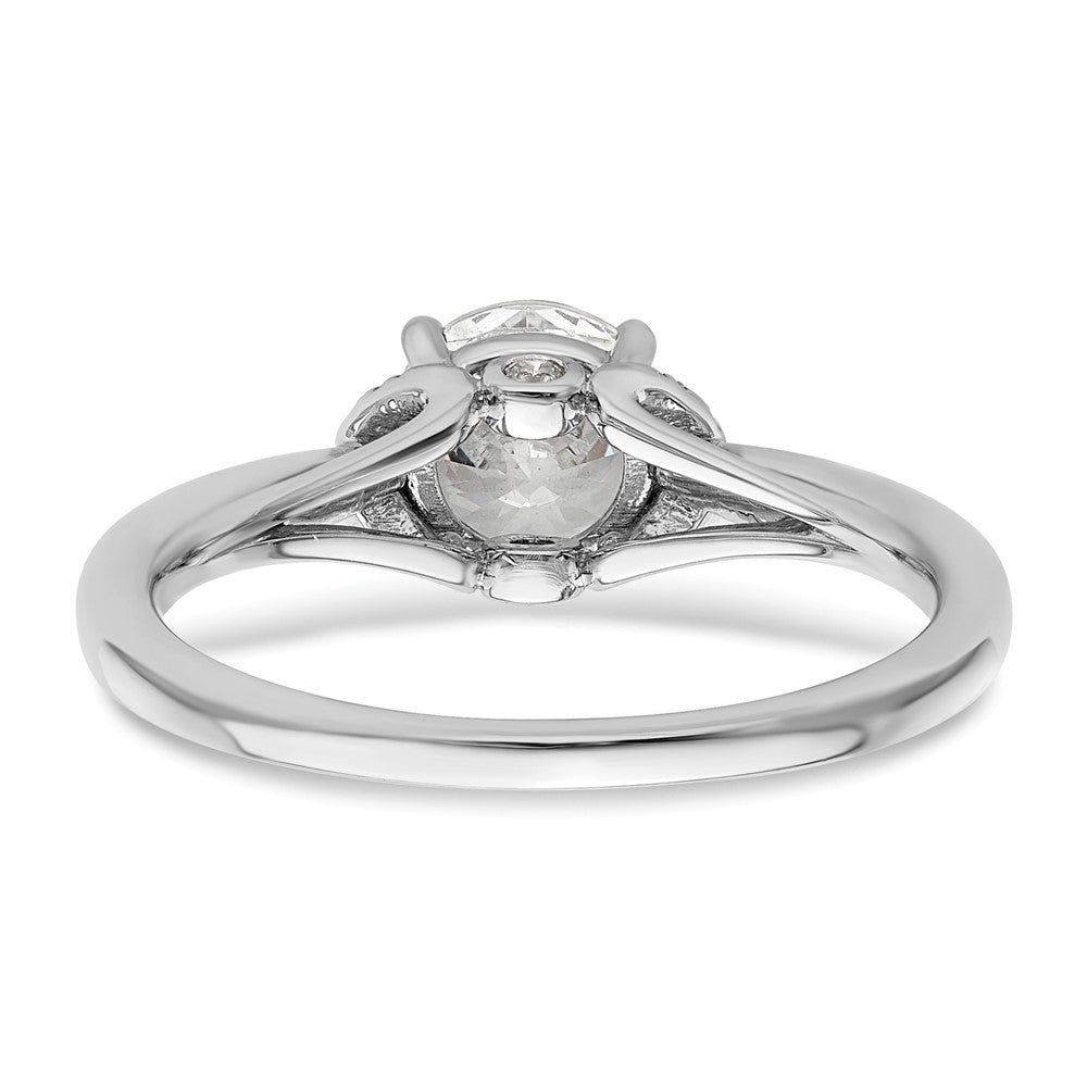 14K Weißgold 0,05 ct. Labor-gezüchteter Diamant VS/SI+ G+ 1 ct. Center Rund-Solitär-Verlobungsring