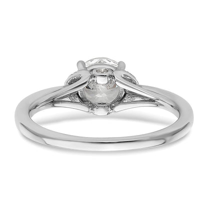 14K Weißgold 0,05 ct. Labor-gezüchteter Diamant VS/SI+ G+ 1 ct. Center Rund-Solitär-Verlobungsring