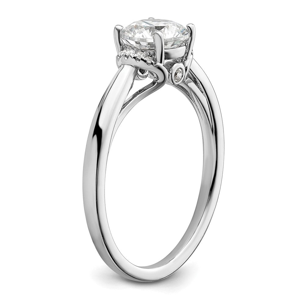 14K Weißgold 0,05 ct. Labor-gezüchteter Diamant VS/SI+ G+ 1 ct. Center Rund-Solitär-Verlobungsring