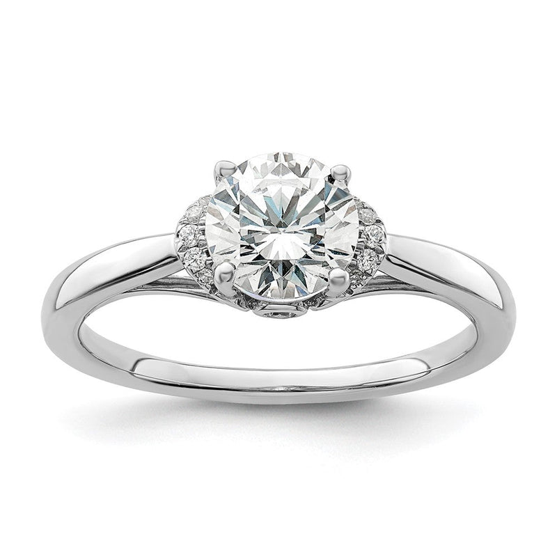 14K Weißgold 0,05 ct. Labor-gezüchteter Diamant VS/SI+ G+ 1 ct. Center Rund-Solitär-Verlobungsring