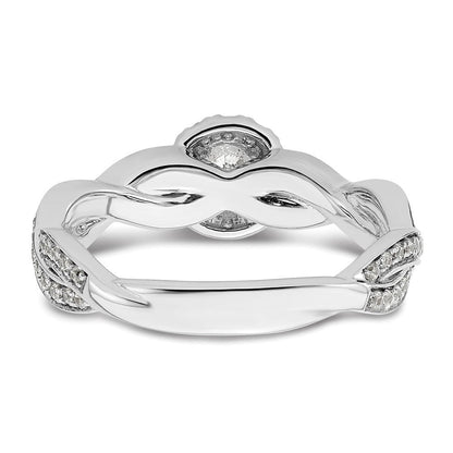 14K Weißgold 0,75 ct. im Labor gezüchteter Diamant VS/SI+ G+ Rund Fancy-Halo Verlobungsring mit vollständig besetztem Ring
