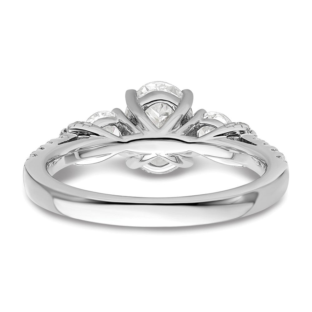 14K Weißgold Verlobungsring mit im Labor gezüchtetem Diamant, 0,75 ct., VS/SI+ G+, ovaler Mittelstein 1 ct