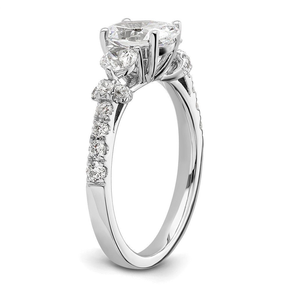 14K Weißgold Verlobungsring mit im Labor gezüchtetem Diamant, 0,75 ct., VS/SI+ G+, ovaler Mittelstein 1 ct